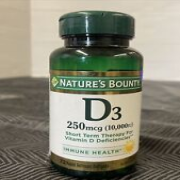Nature’s Bounty Vitamin D3 250 mcg Immune Suppliments - 72 Softgels exp 2/2025