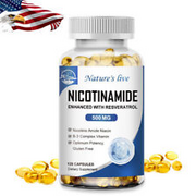 Nicotinamide 500MG Resveratrol, Anti-aging Supplement 120 Caps General Wellness