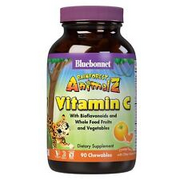 Bluebonnet Rainforest Animalz Vitamin C Orange Flavor 90 Chewable Tablets