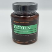 Amazon Elements Vegan Biotin 5000 Mcg Hair, Skin, Nails, 130 Capsules Exp 07/25