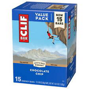 CLIF BAR - Chocolate Chip 10g Protein Plant Based Energy Bars 2.4 oz. (15 Pack)