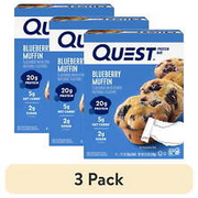 (3 pack) Quest Protein Bar, Blueberry Muffin, 21g Protein, Gluten Free, 4Pk