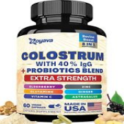 Bovine Colostrum Supplement Capsules, Grass Fed Cow Colostrum with 40% IgG, P...