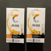 (2) New Boxes CELSIUS On-The-Go Powder Stick Energy Packs/ Orange