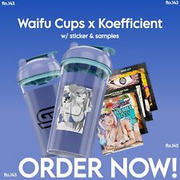 Gamersupps GG Waifu Cups X Koefficient cup - w/sticker and samples - PRESALE