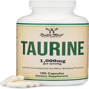 Taurine Supplement 1000Mg per Serving, 180 Capsules - Amino Acid Studied to Supp