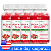 Iron Calcium Gummies with VitaminC D3,VitaminB12,Zinc for Kids & Adult Bones