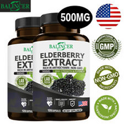 Black Elderberry Capsules 500 Mg - Energy & Immune Booster - Vegan