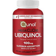 Qunol Mega Ubiquinol CoQ10 Softgels，Ultra Absorpt，Heart Health，Supplement，60CT