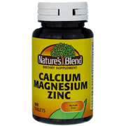 5 Pack Nature's Blend Calcium Magnesium Zinc Tablets, 100 Ct