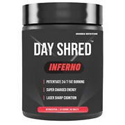 Day Shred Inferno | Advanced Day Time Fat Burner for Men Women 60 Tabs
