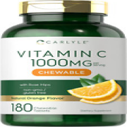 Carlyle Vitamin C Chewables | 1000Mg | 180 Chewable Tablets | Vegetarian, Non-Gm