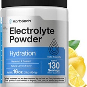 Horbäach Electrolytes Powder | 16 Oz | 130 Servings | Hydration Supplement | Veg