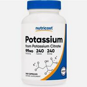 Nutricost Potassium Citrate 99 MG - 240 Capsules Non-GMO Gluten Free Dietary