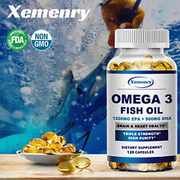 Omega 3 Fish Oil Capsules 7594mg - with EPA & DHA - 3x Strength, Highest Potency