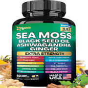 Zoyava Sea Moss Supplement, 19,445 MG All-in-One Formula MADE IN USA, Elderberry
