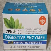 Lot of 3 Travel Tins Zenwise Digestive Enzymes Probiotic Supplement 04/2025