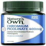 Nature's Own Chromium Picolinate 400mcg 200 Tablets OzHealthExperts