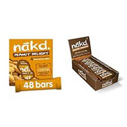 Nakd Peanut Delight 35g Bar - Multipack Case of 48 Bars & Cocoa Orange Natural