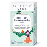 BBETTER VEDA KSM 66 Ashwagandha (100% Organic) 600mg (60 Veg Capsules)