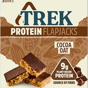 TREK High Protein Flapjack Cocoa Oat - Gluten Free - Plant Based - Vegan Snack -