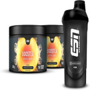 ESN Boostea, Infused Ice Tea Peach, 2 X 200 G + Free Shaker, Booster with Caffei