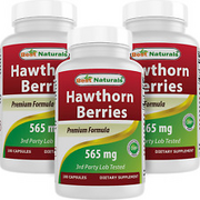 Best Naturals Hawthorn Berry 565 Mg 180 Capsules (180 Count (Pack of 3))