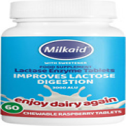 Milkaid Lactase Enzyme Chewable Tablets for Lactose Intolerance Relief | Prevent