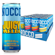 NOCCO BCAA energy drink 24er pack – zuckerfrei, vegan Energy Getränk mit Koffein, Vitaminen und Aminosäuren – Pfirsichgeschmack, 24 x 330ml inkl. Pfand (Mix Summer Edition)
