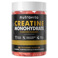 Nutravita Creatine Monohydrate Gummies for Men & Women-5g of Creatine Monohydrate per Serving - Sugar Free,Vegan, Strawberry Flavor, 120 Count