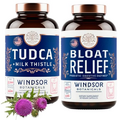 WINDSOR BOTANICALS Advanced Tudca and Bloat Relief Probiotic - High-Potency Digestive and Detox Bundle