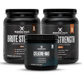 Wilderness Athlete - Creatine HMB + Brute Strength Bundle | Micronized Creatine Monohydrate Powder with HMB Supplement - HMB and Vitamin D3 Supplement with Post Workout Recovery Drink Chocolate