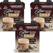 Atkins Mocha Latte Iced Coffee Protein Shake, 15g Protein, 4 Count, Pack of 3