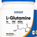L-Glutamine Powder (500 Grams) Unflavored - Gluten Free & Non-Gmo, 100 Servings