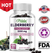 Elderberry Capsules 3200mg - with Black Elder Extract - Energy & Immune Booster
