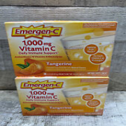 2x boxes of 30ct Emergen C Vitamin C Drink Mix Tangerine 1000mg Vitamin C 60x pc