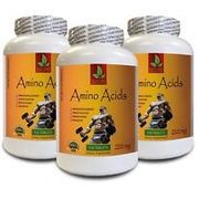 muscle building - AMINO ACIDS 2200mg - BCAA - 3 Bottles 450 Tablets