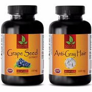 Metabolism booster for women - GRAPE SEED EXTRACT - ANTI GRAY HAIR COMBO - grape