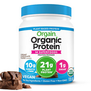 Orgain Organic Organic Vegan Protein + Superfoods Powder, Chocolate Fudge, 1.12
