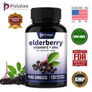 Elderberry 10000mg - Ginger Root, Vitamin C, D3, Zinc - Energy & Immune Support