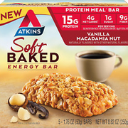 Atkins Soft Baked Energy Bars, White Chocolate Macadamia, 15g Protein, Excellent