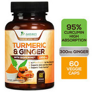 Turmeric Curcumin w/ Ginger & BioPerine Black Pepper - 1,950mg  95% Standardized