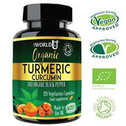 ORGANIC Turmeric Curcumin 4 MONTHS SUPPLY 120 Capsules +Black Pepper Tumeric NEW
