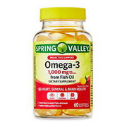 Spring Valley Omega-3 Fish Oil For Heart and Brain Health Dietary Supplement ...