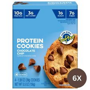 Chocolate Chip Protein Cookie, Low Carb, Low Sugar, Keto Friendly, 6/4 Packs