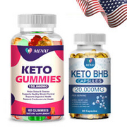 Keto Diet Pills 20,000mg / Keto Gummies 3500mg ACV Weight Loss Fat burner, Detox
