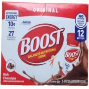 BOOST Original Nutritional Drink BB 11/2024 Rich Chocolate, 8 Fl Oz (Pack of 12)