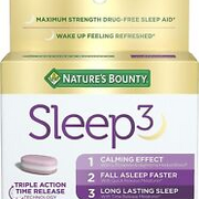 Nature's Bounty Sleep3 Melatonin 10mg, Maximum Strength 100% Drug Free Sleep Aid
