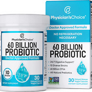 Probiotics 60 Billion CFU - 10 Strains + Organic Prebiotics - Immune, Digestive
