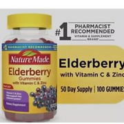 Nature Made Elderberry Vitamin C and Zinc 100 Gummies New Sealed ￼exp 8/25!